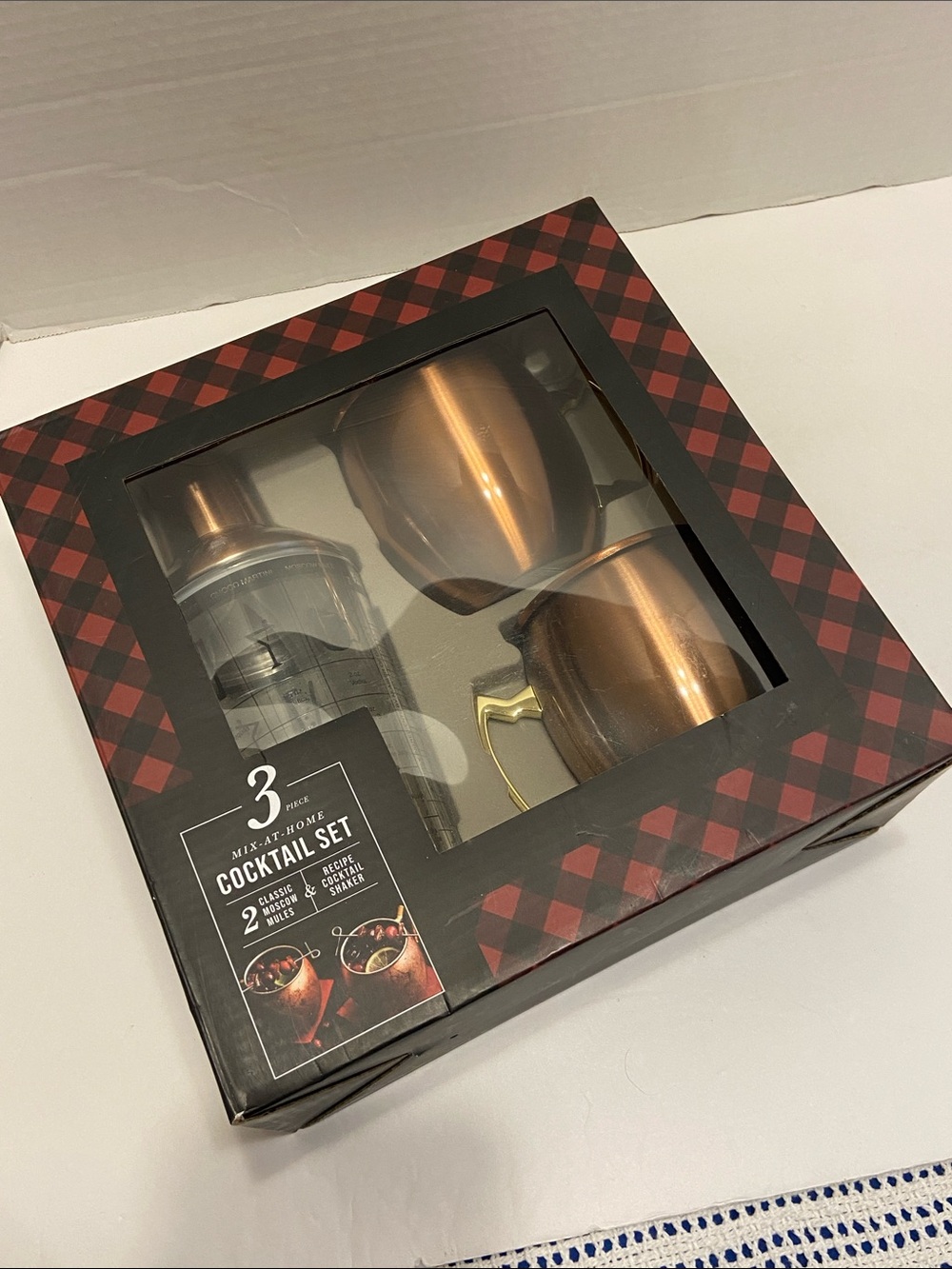 Moscow Mule Mug & Cocktail Shaker 3 piece Gift Set New in Box